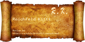 Reichfeld Kitti névjegykártya